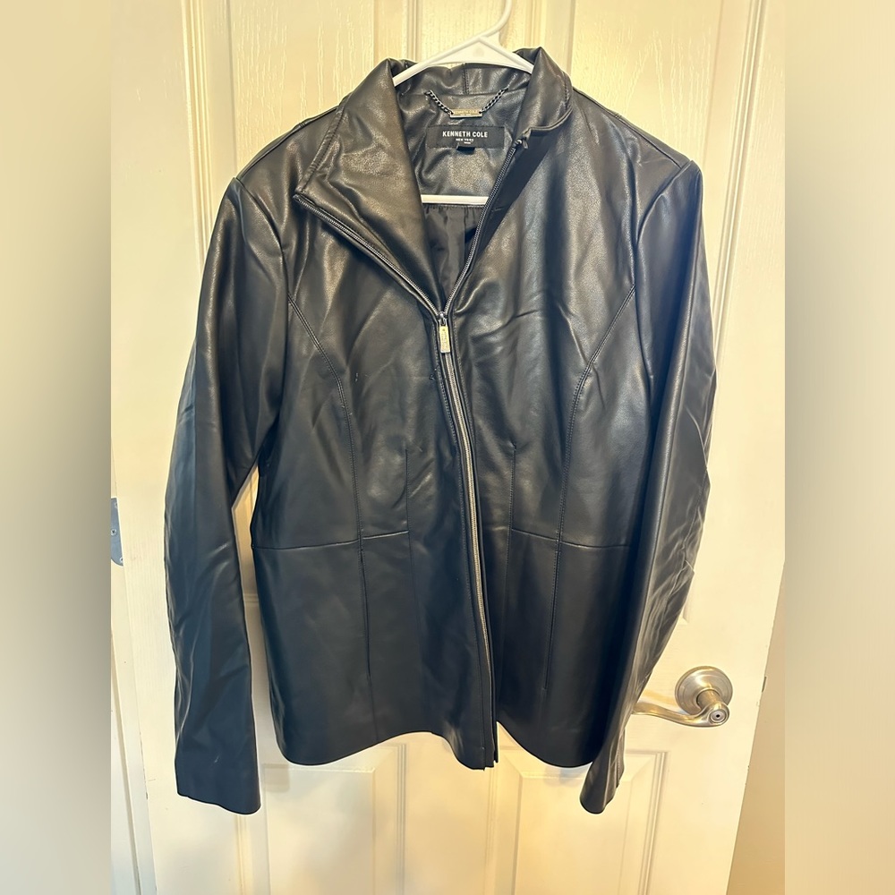 Black faux leather jacket